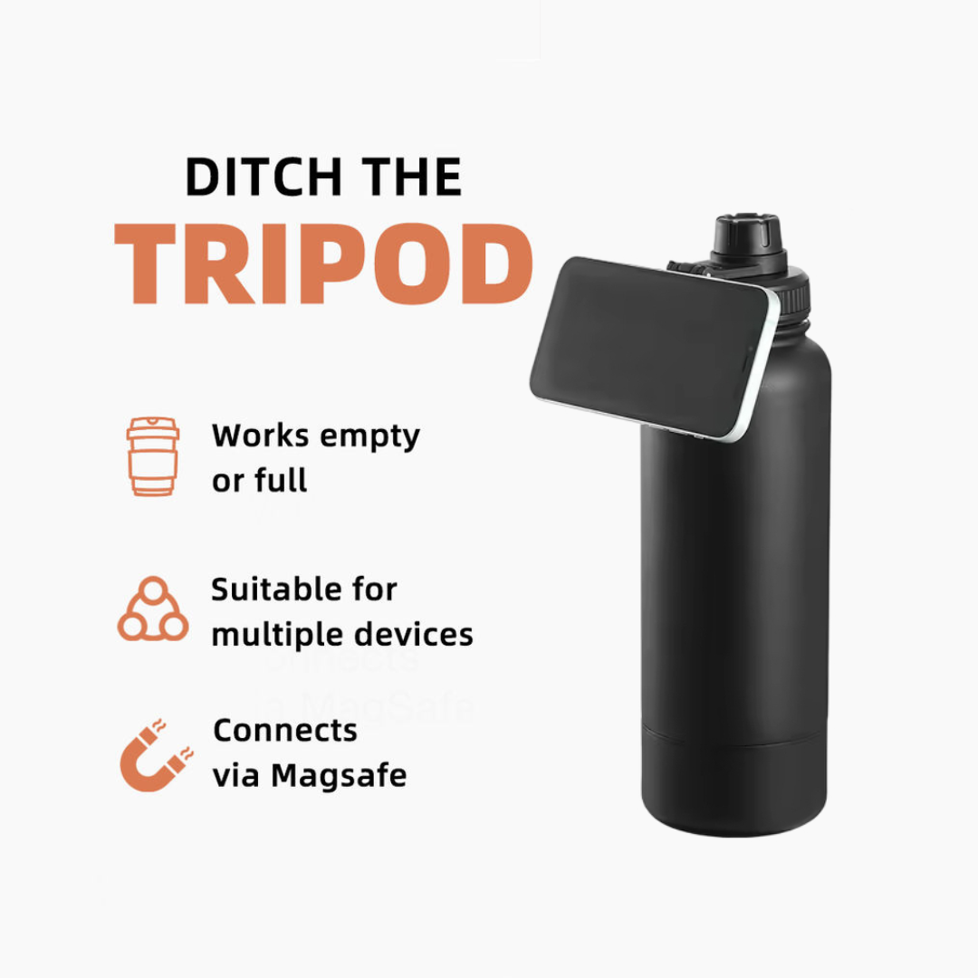 ATHLAS BOTTLE - Insulated Stainless Steel Bottle with Magnetic Phone Mount (0.95L)